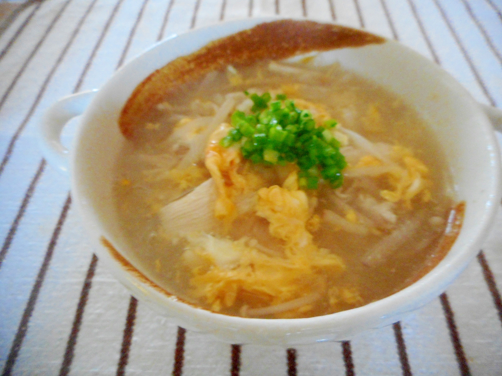 胸肉ともやしの春雨スープ