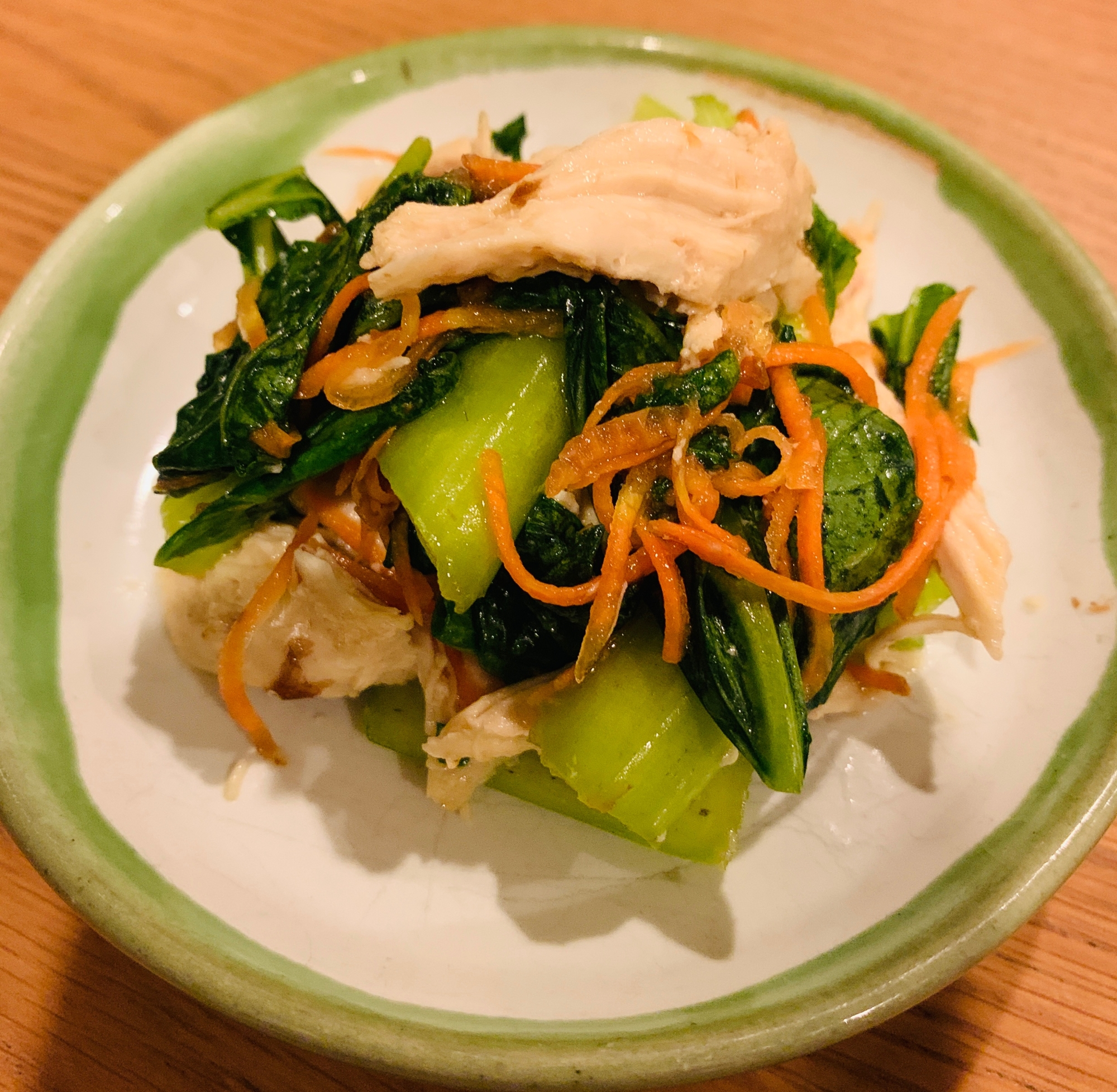 小松菜と鶏むね肉の和風サラダ