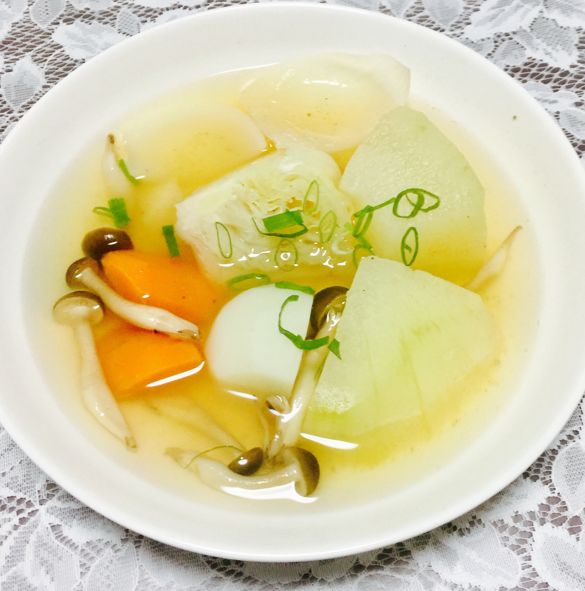 冬瓜がたくさん入った野菜スープ