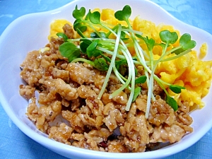 鳥そぼろの2色丼