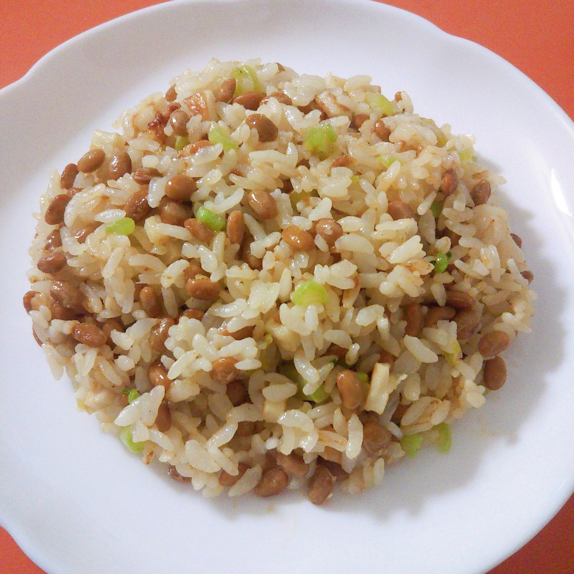 竹輪と大根の葉入り☆納豆チャーハン