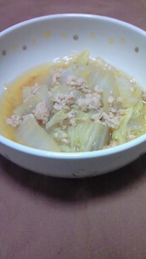 ほっこり～。白菜のやさしいそぼろ煮