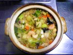野菜たっぷり海鮮あんかけ雑炊鍋