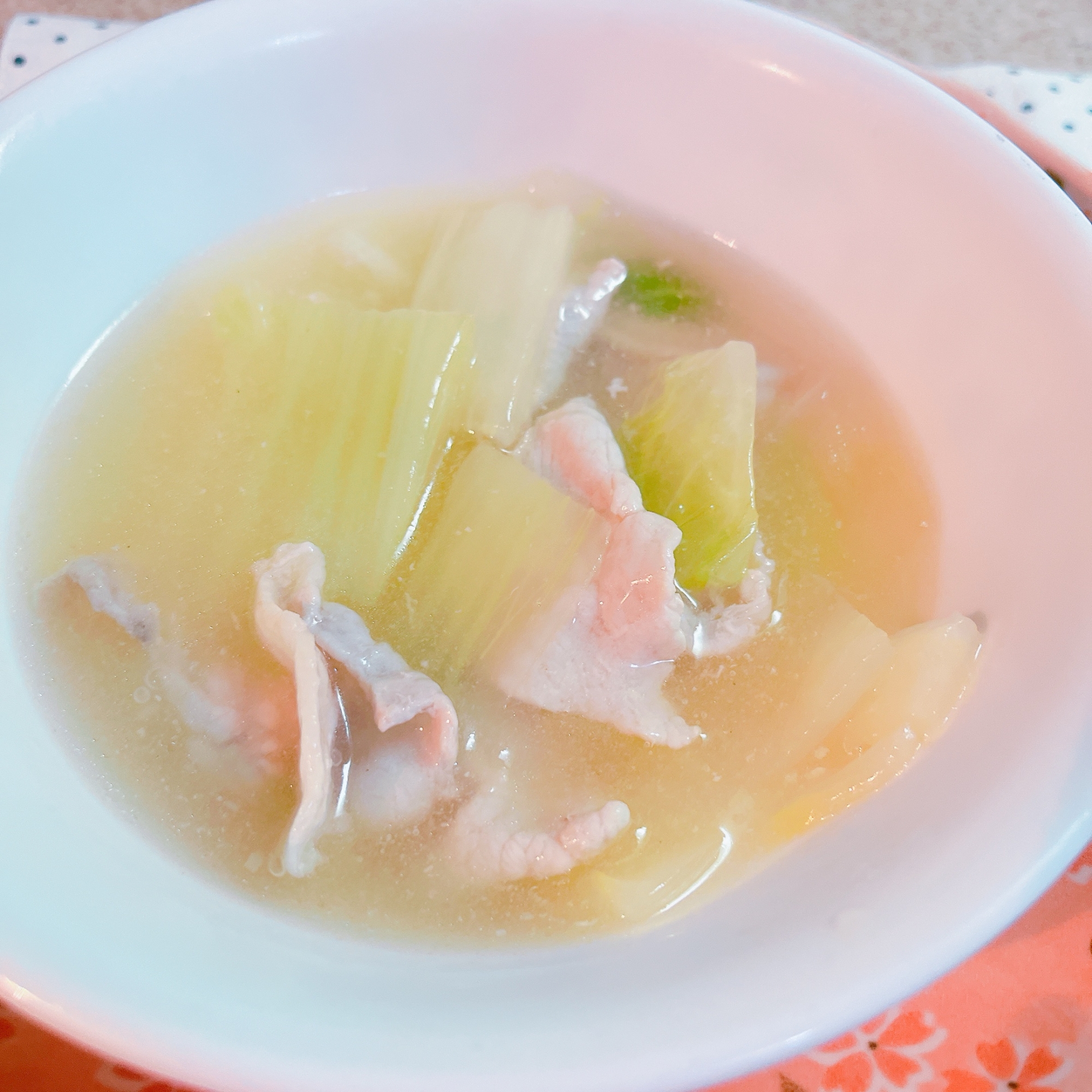 ポカポカスープ¦寒い日にも¦豚肉¦白菜¦あんかけも