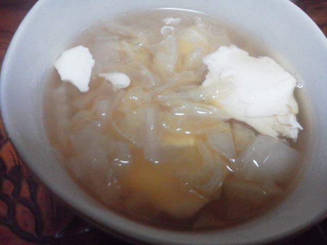 白菜と豆腐の柚子スープ