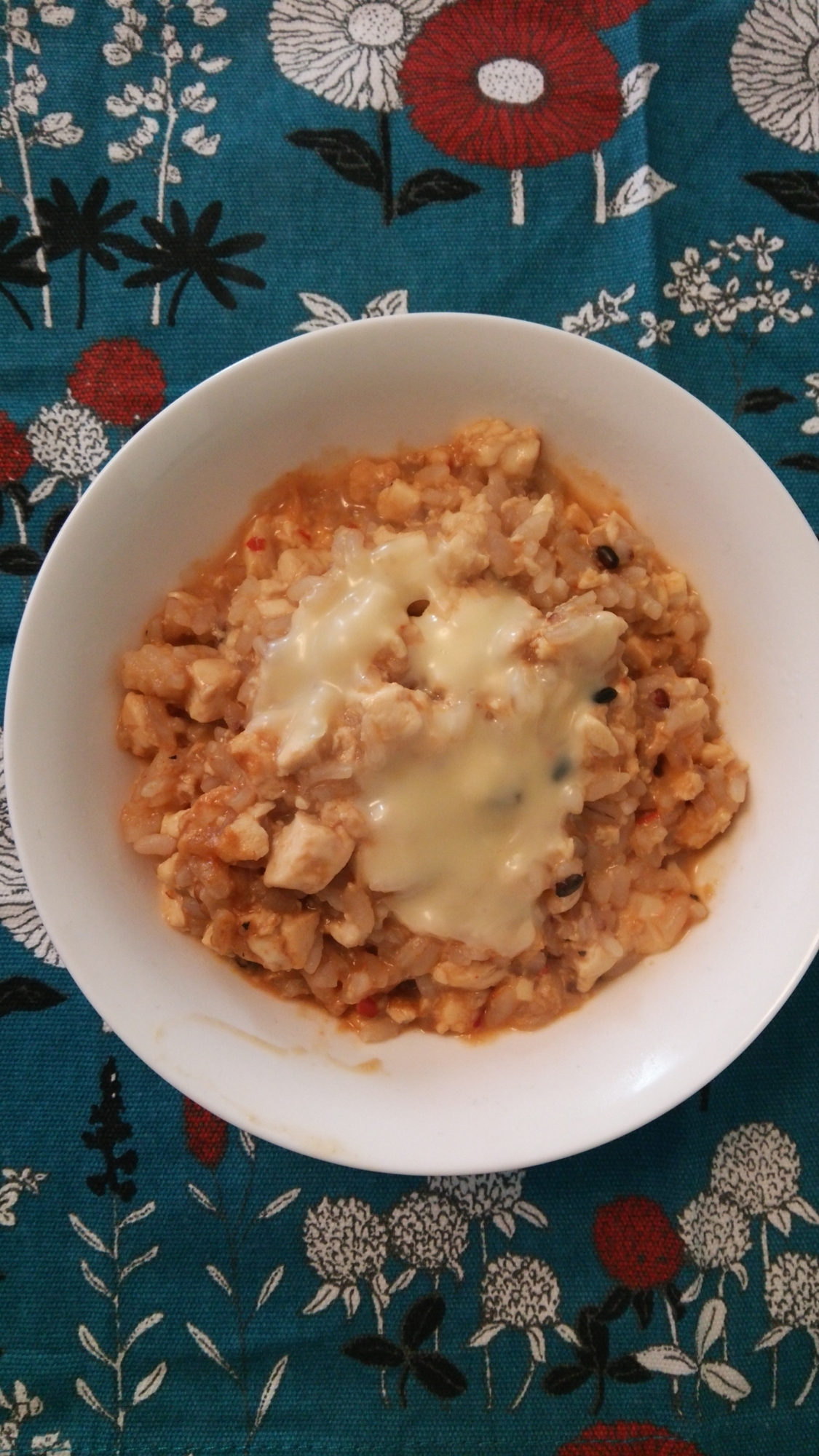 ピリ辛☆豆腐と雑穀ご飯のチーズリゾット