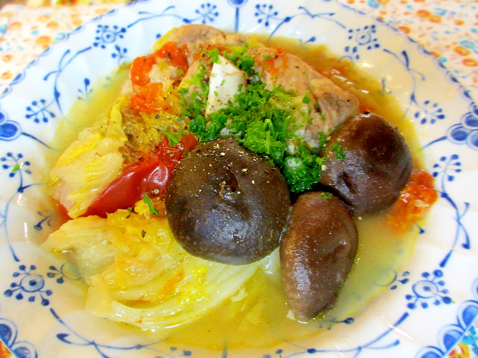 スペアリブと白菜と椎茸のトマトスープ
