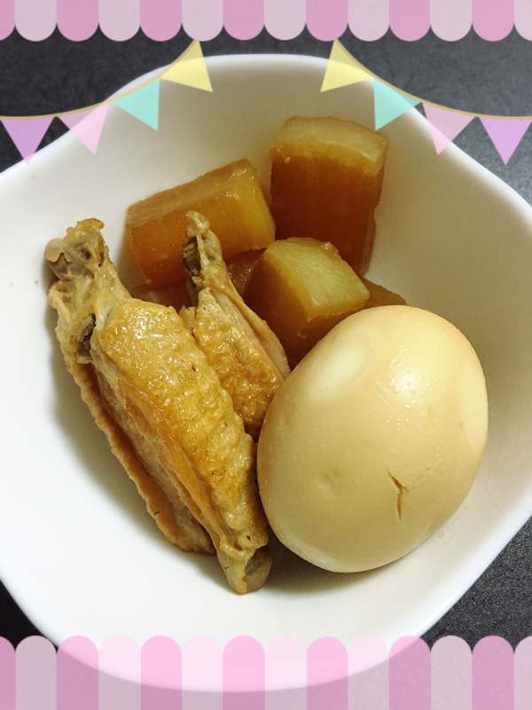 大根と手羽中と卵の煮物 レシピ 作り方 By ブドウ マスカット 楽天レシピ