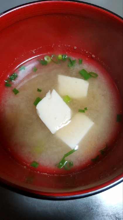 ねぎと豆腐の液体みそ味噌汁
