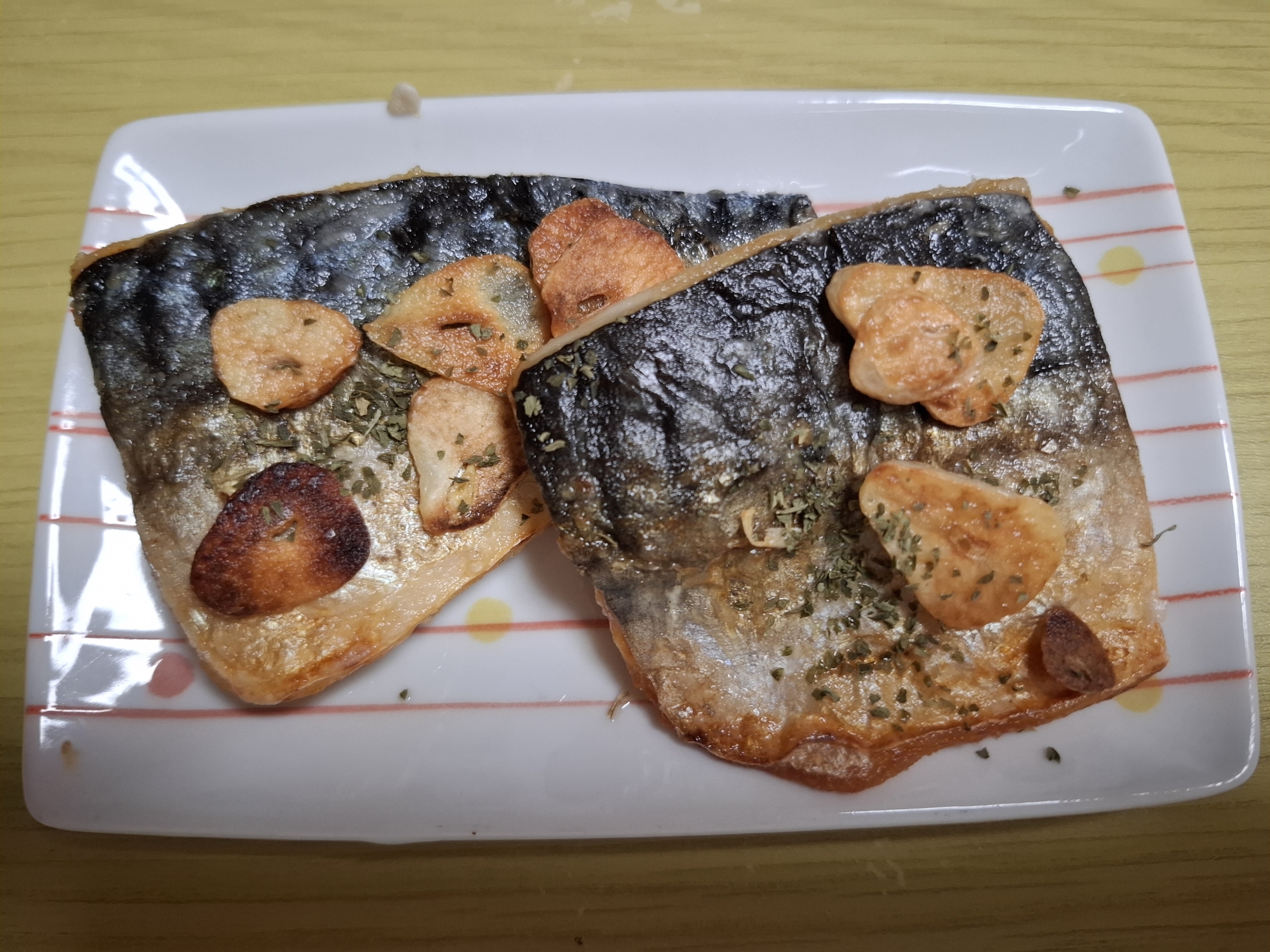 塩さばのカリカリガーリック焼き