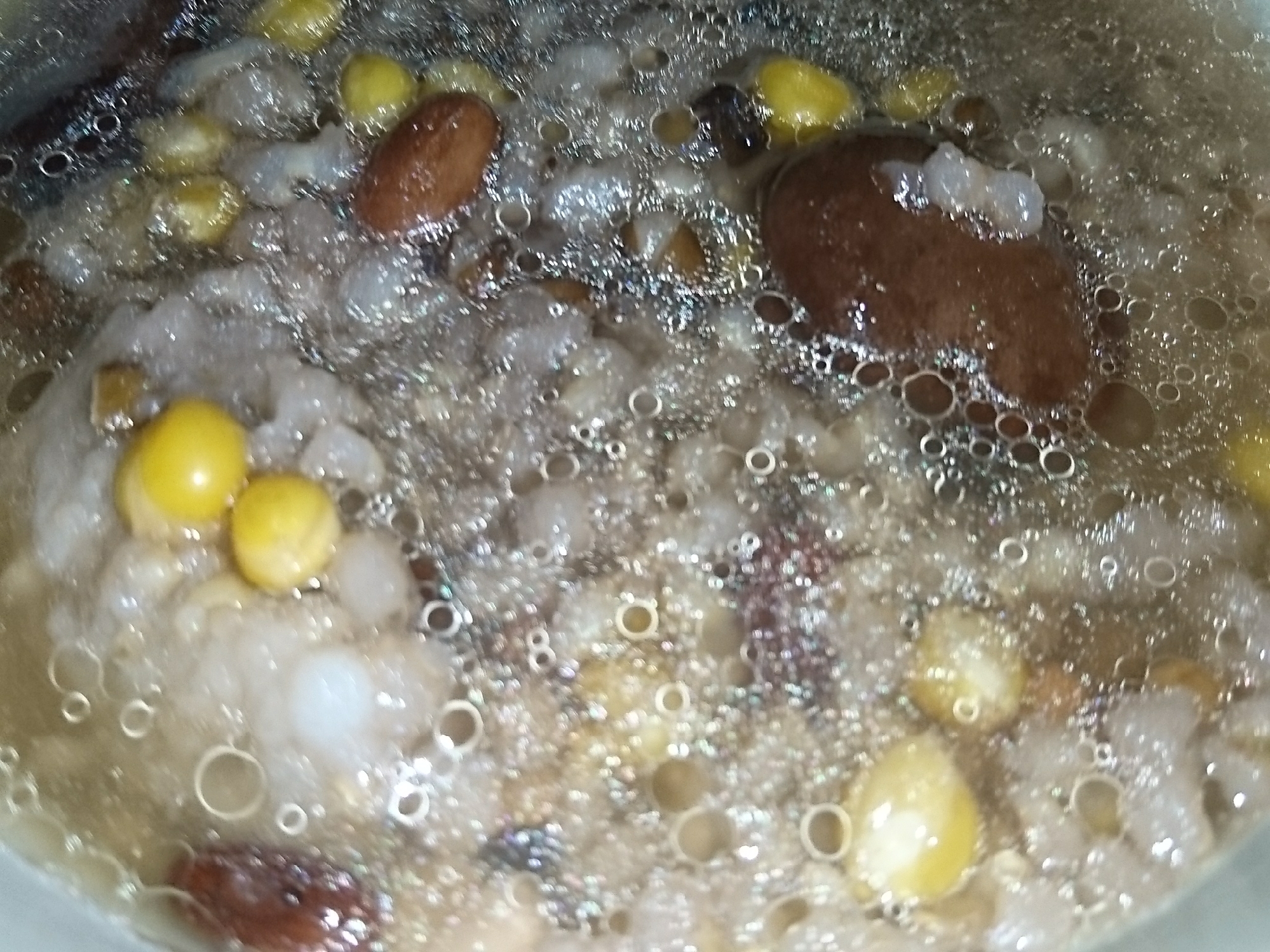 玉蜀黍ミックスビーンズ空豆オリーブ油玄米ご飯お粥