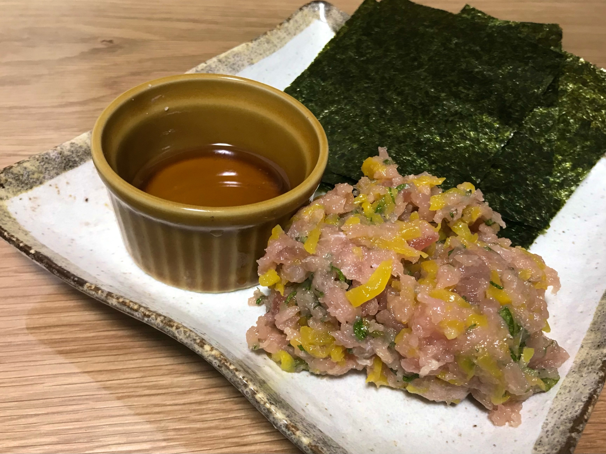 簡単おつまみ！トロたくの海苔巻き