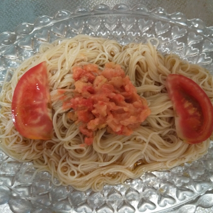 ヒンヤリおろしトマトがけ♡ぶっかけ素麺