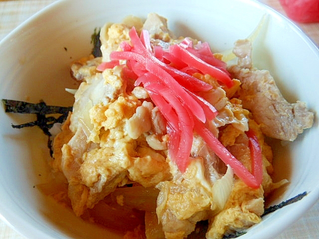 めんつゆdeちくわin親子丼