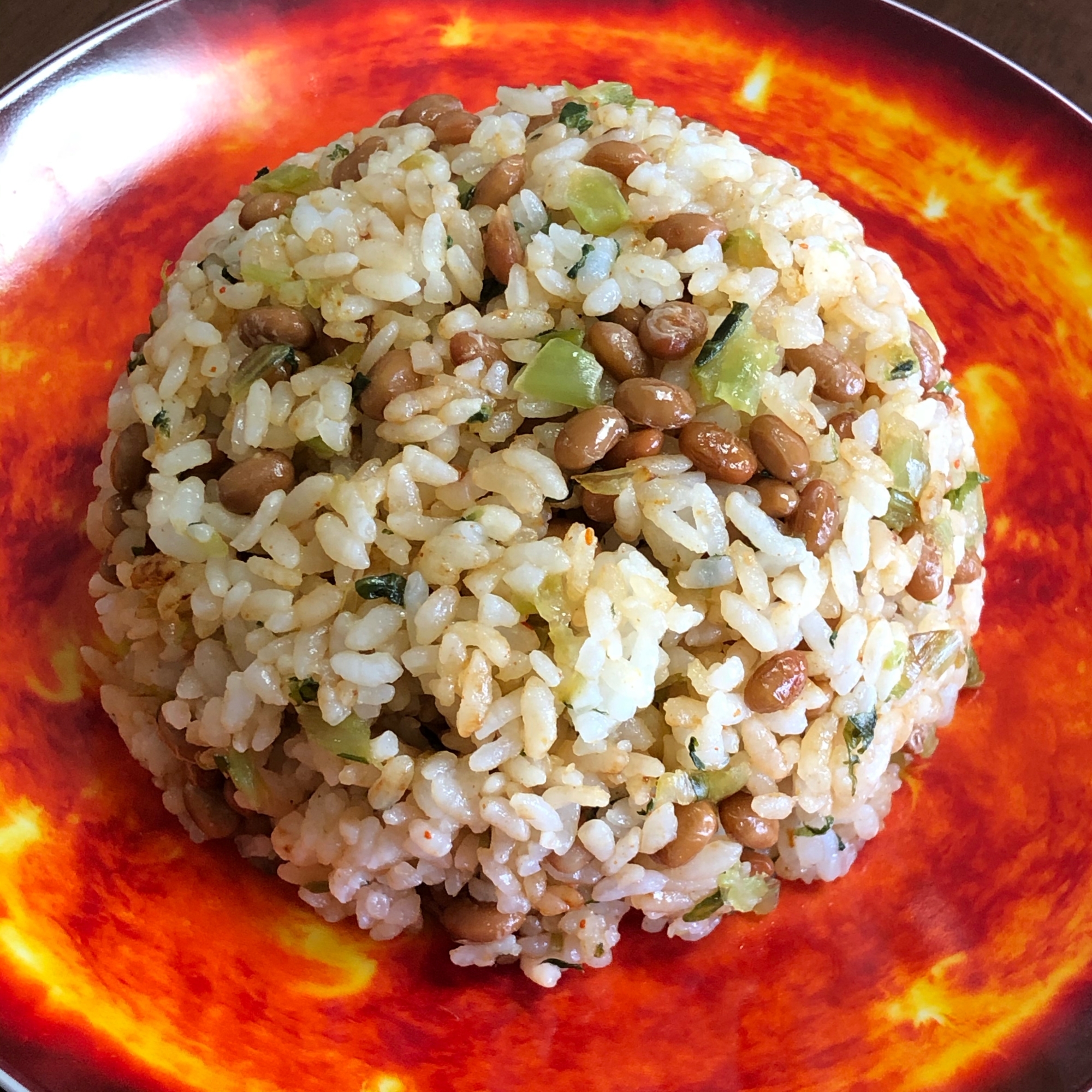 野沢菜キムチ納豆チャーハン