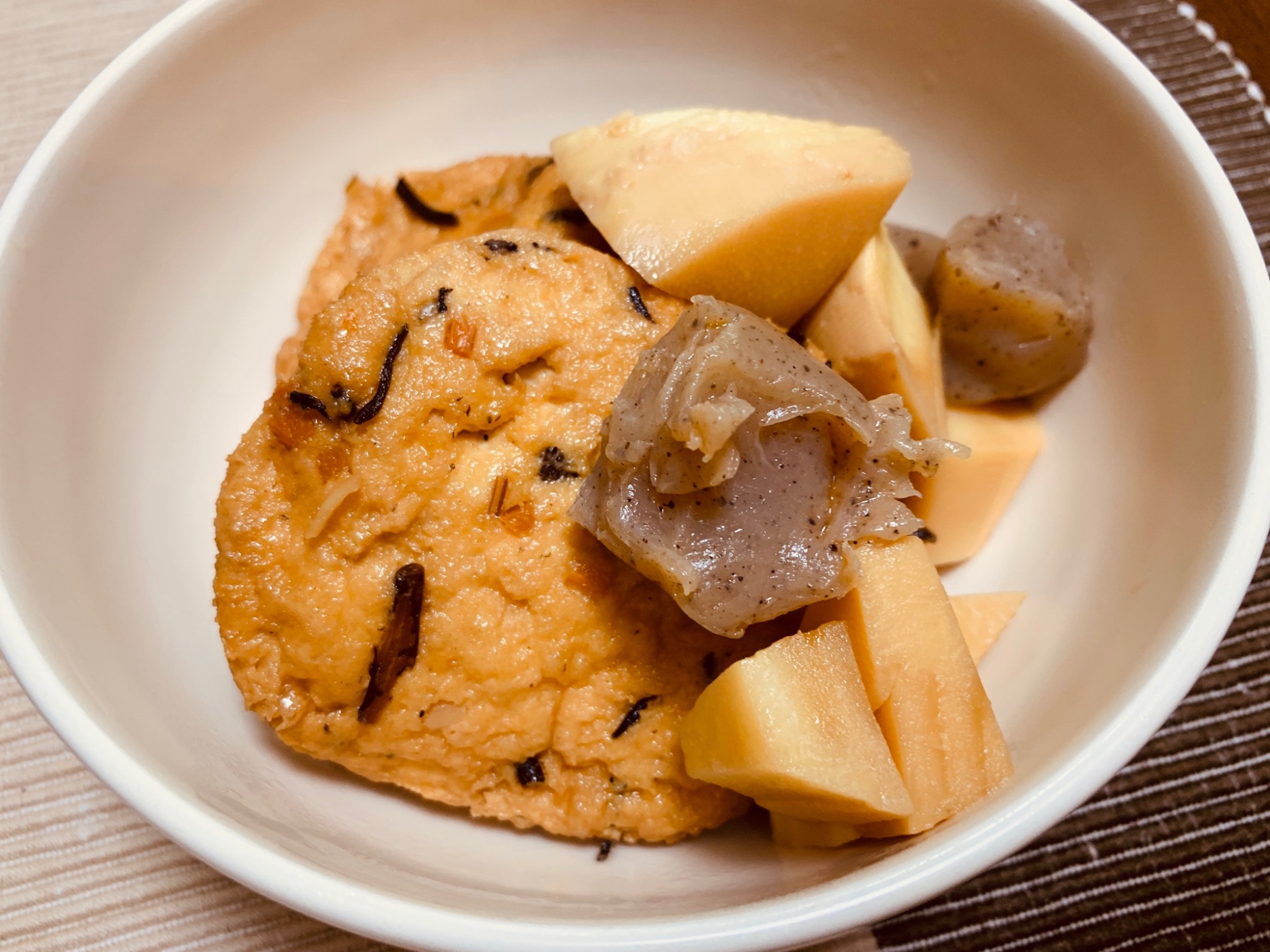 今日のおかず☆タケノコとがんもの煮物 レシピ・作り方 by Min68 