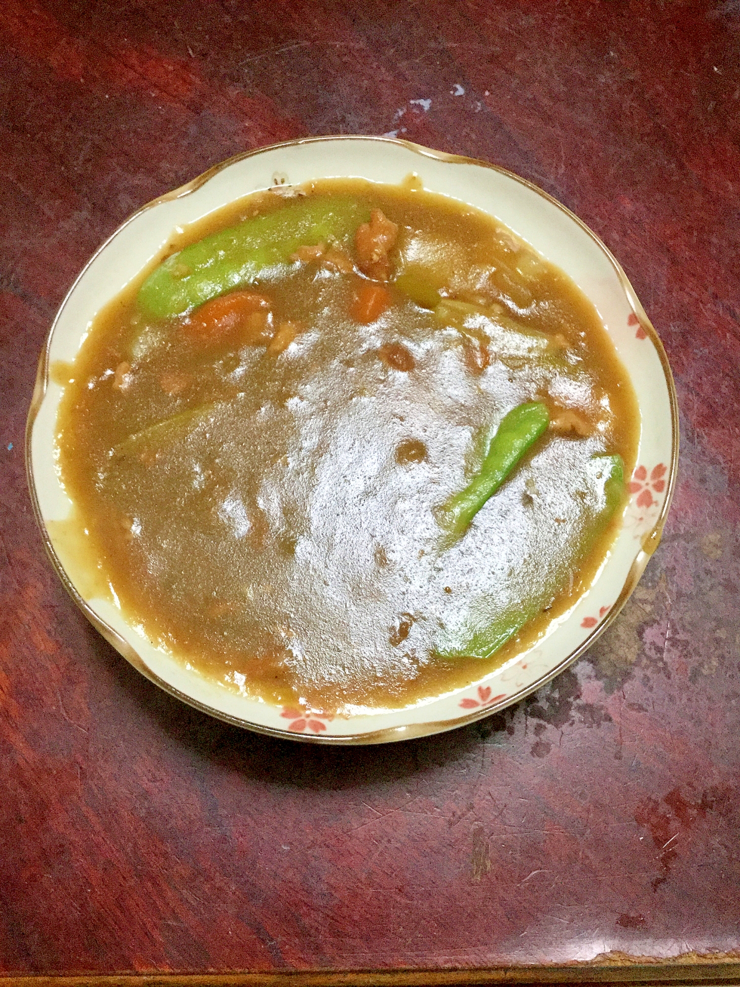 絹さや入り牛カレー！