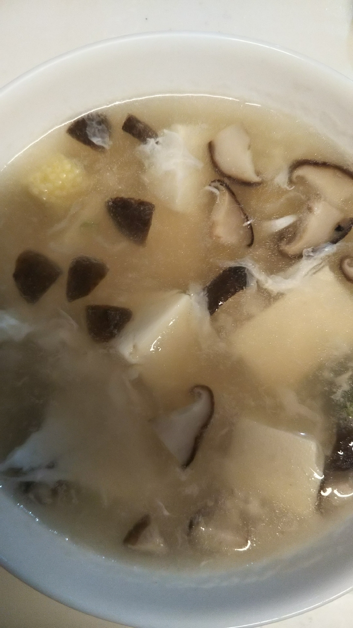 ヤングコーンと椎茸のスープ