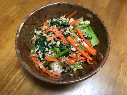 小松菜とひき肉のあんかけ丼