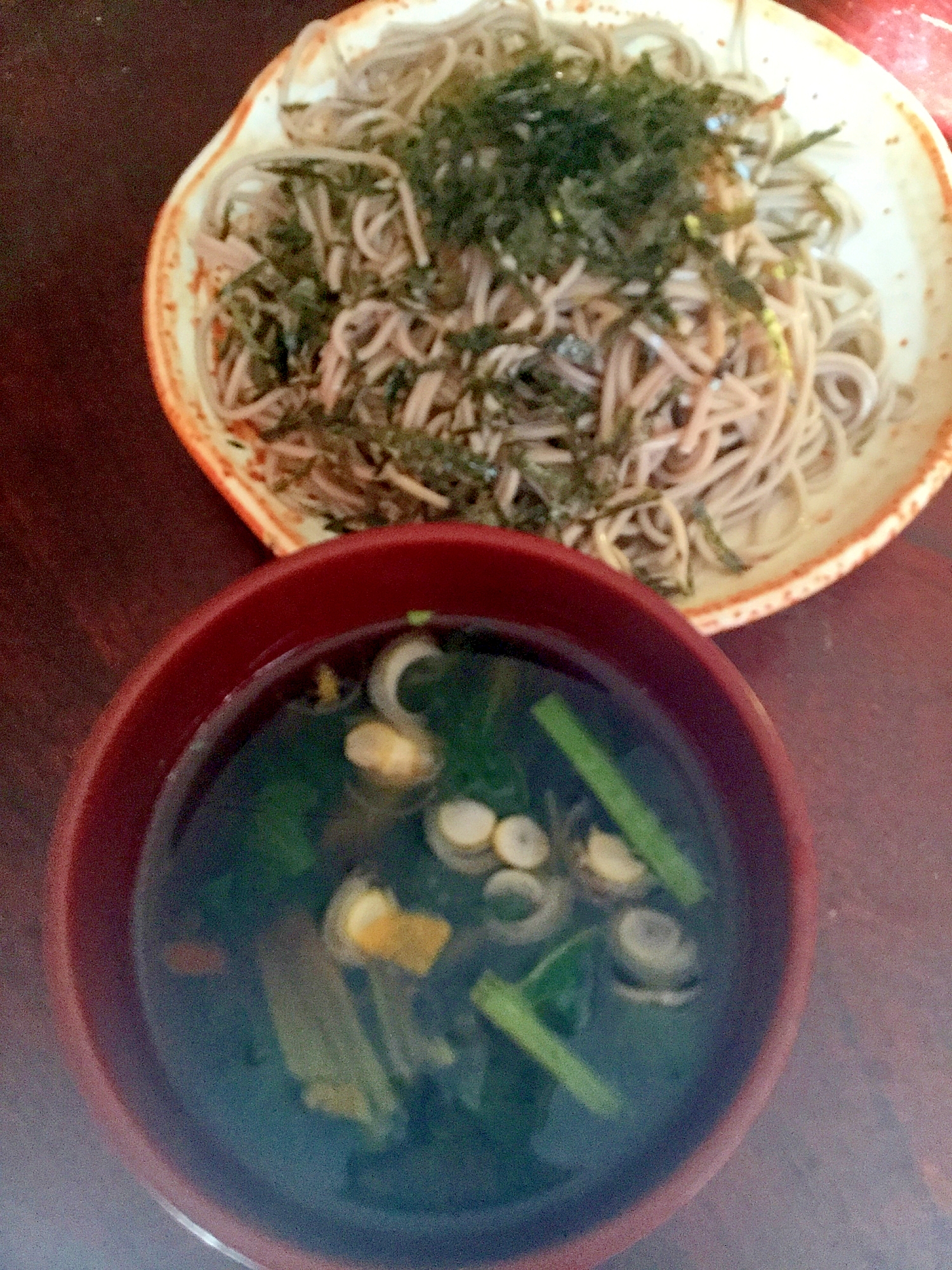 カキ菜の盛り蕎麦！