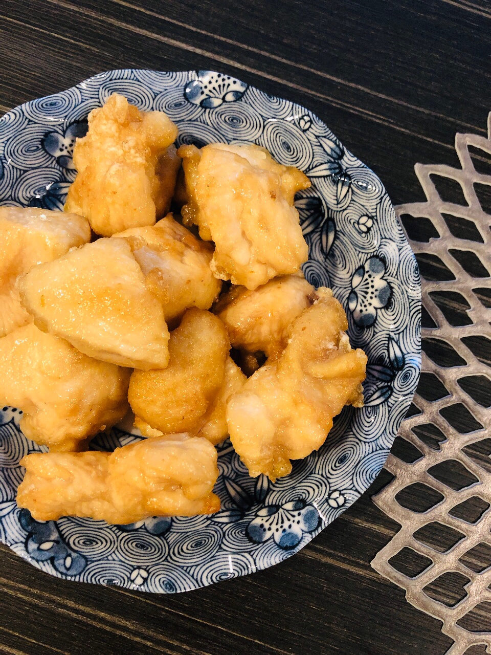 フライパンで☆鶏むね肉の焼肉のタレ唐揚げ