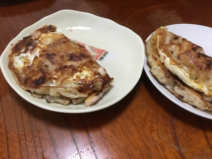 薄焼きで美味しくできました。大阪でお土産に買ってきたのと一緒で嬉しいです。レシピありがとうございました。