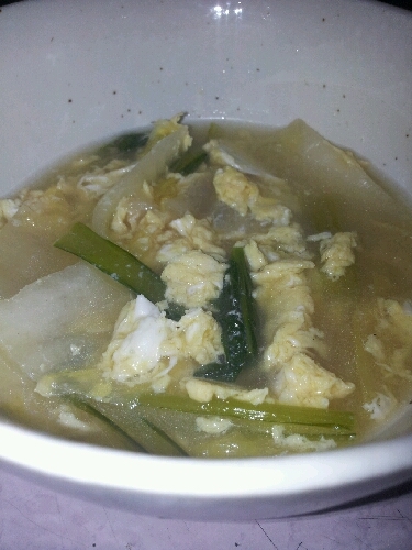 小松菜と白菜の卵スープ