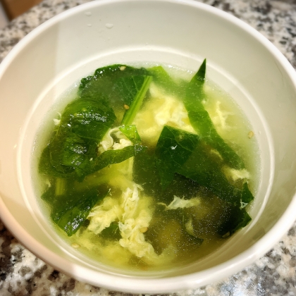 庭で育てた小松菜を使いました☆
とても美味しかったです！
ごちそうさまでした☆