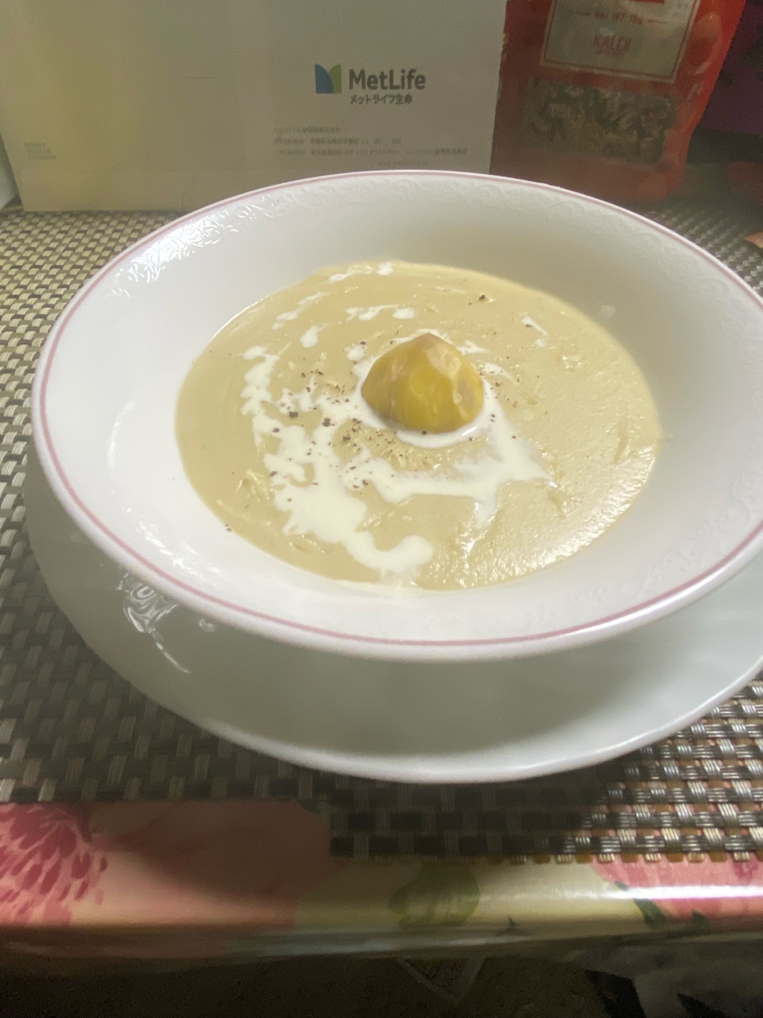 自宅で採れた栗で　マロンポタージュスープ