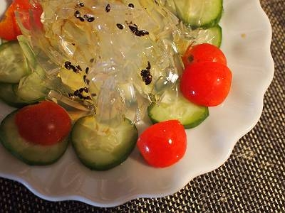 生野菜と糸寒天の和風サラダ