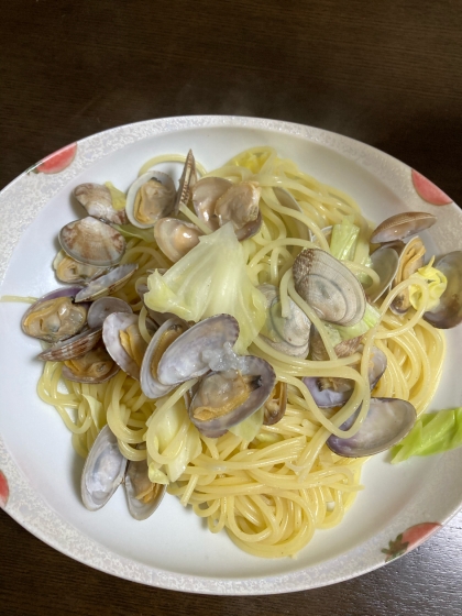 初めてアサリのパスタをつくりました！
美味しかったです！