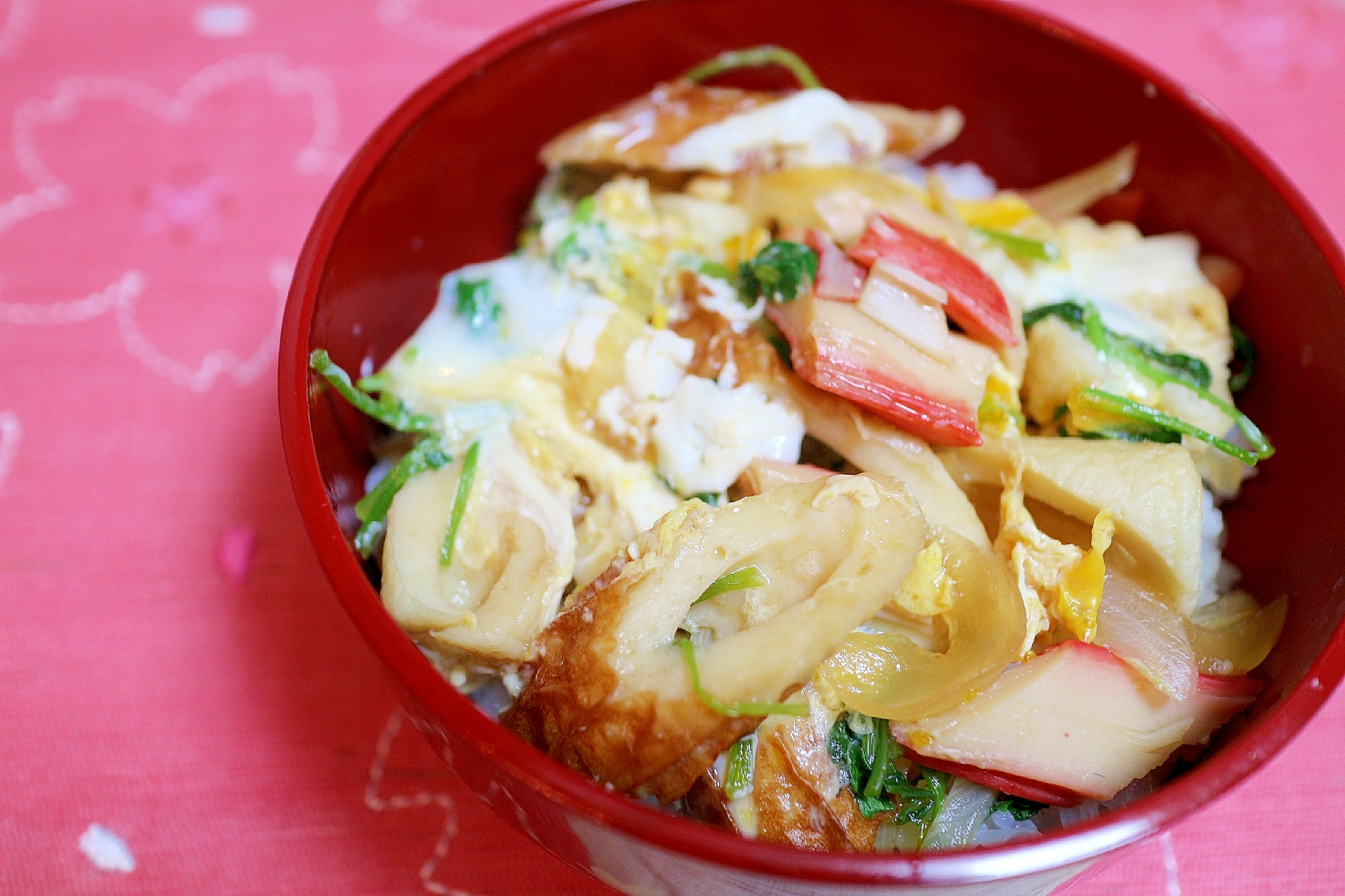 ちくわとカニカマの卵とじ丼