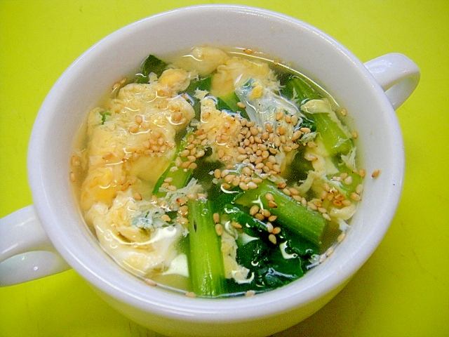 小松菜のダシダ卵スープ
