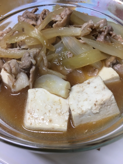 豚肉で肉豆腐