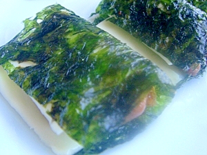 韓国海苔とチーズのおつまみ納豆