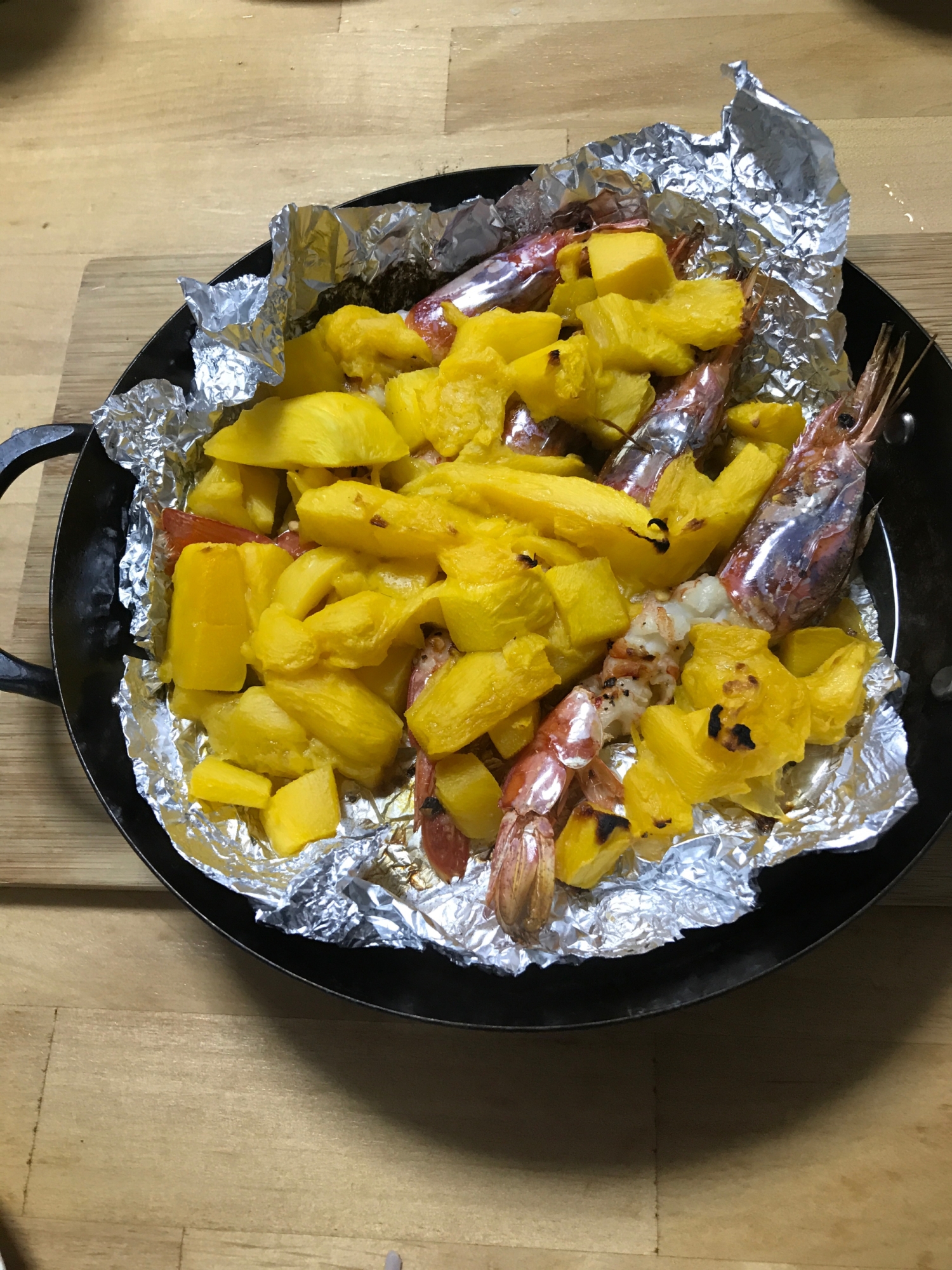 海老とマンゴーの焼き物