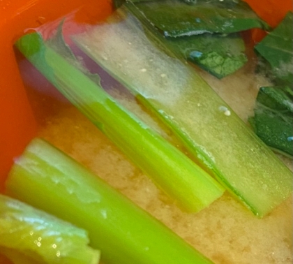 ワカメと小松菜の簡単味噌汁