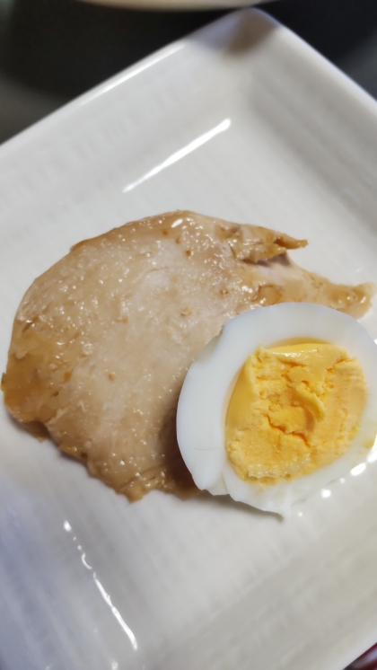 ダイエットレシピ★コンソメ風味の鶏ハムとゆでたまご