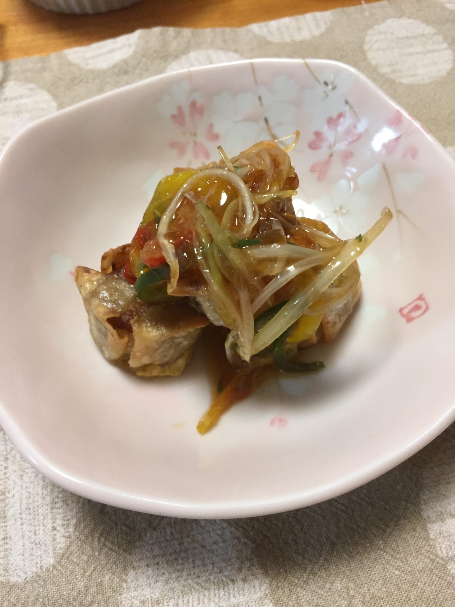 揚げしゅうまいの野菜ポン酢がけ