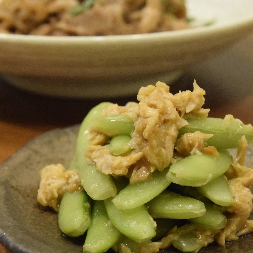 スナップえんどうの梅肉和え