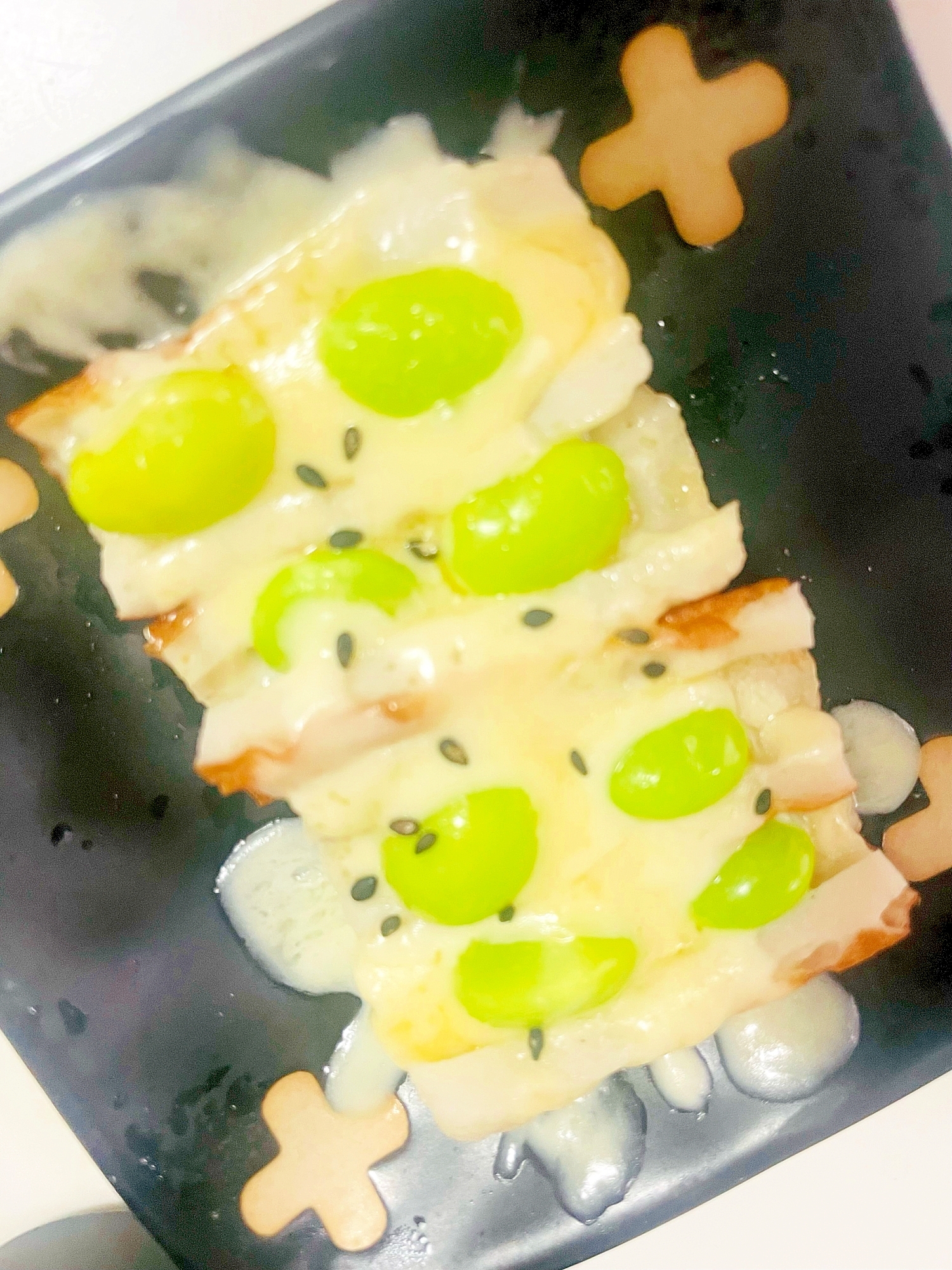 枝豆と竹輪のチーズ焼き