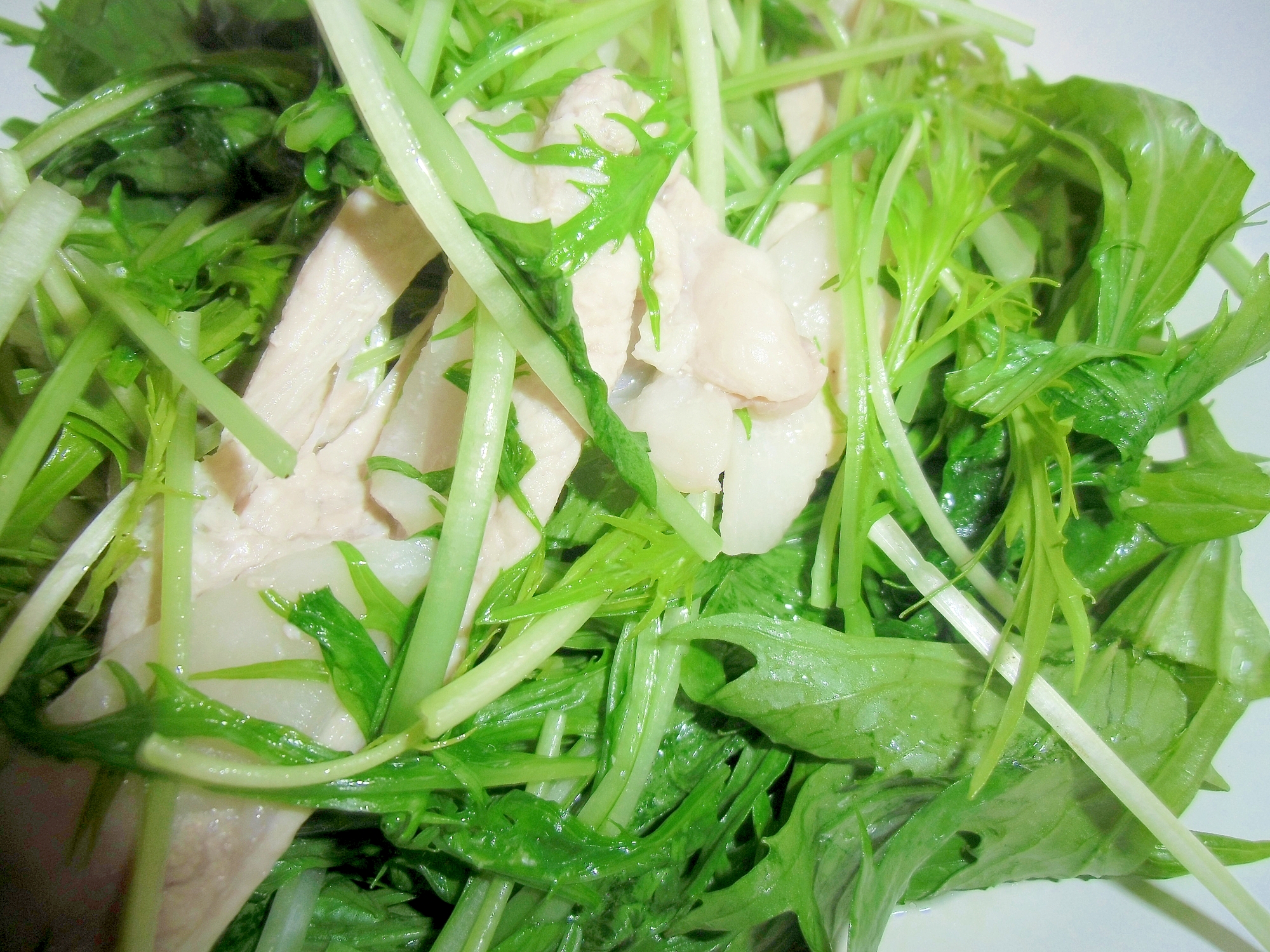 水菜と豚肉の辛子マヨ炒め