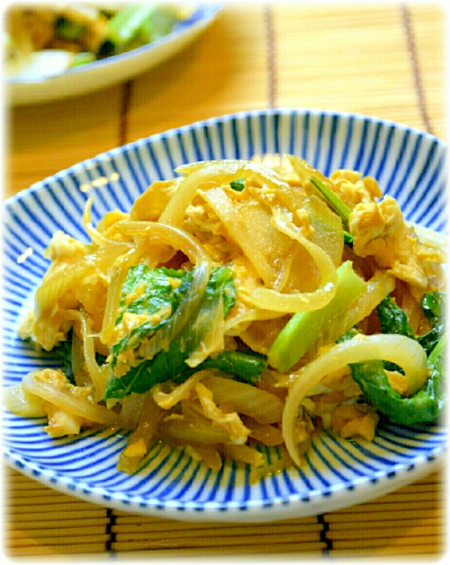 玉ねぎと小松菜の卵炒め レシピ 作り方 By Nori Noko 楽天レシピ 玉ねぎと小松菜の卵炒め レシピ 作り方 By Nori Noko 楽天レシピ