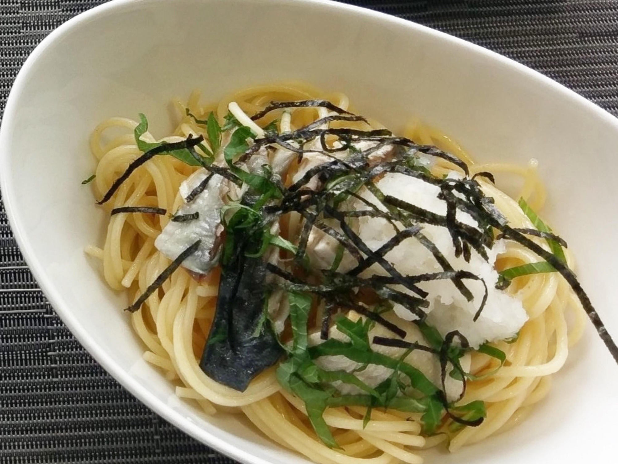 さばチキンの和風パスタ