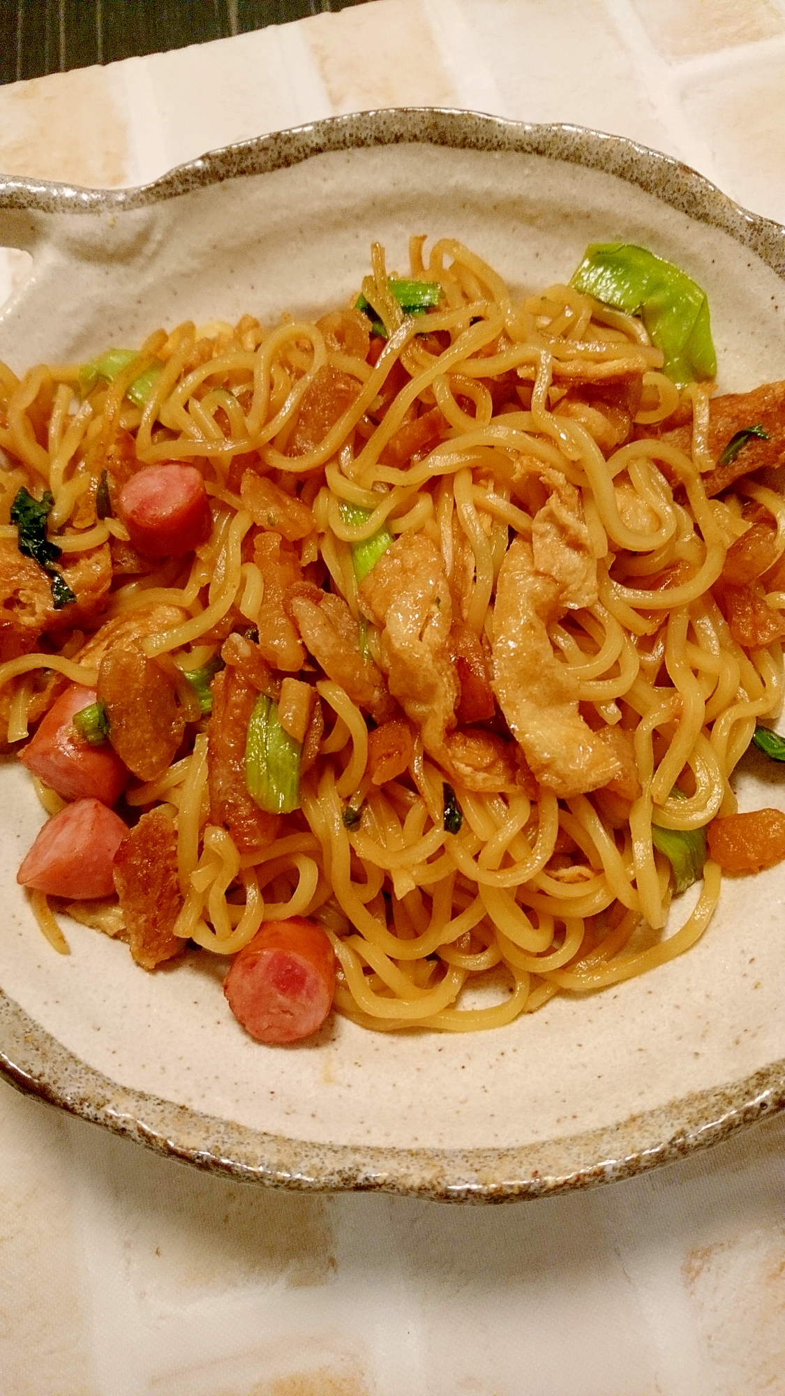 富士宮焼きそばのウインナーアレンジ