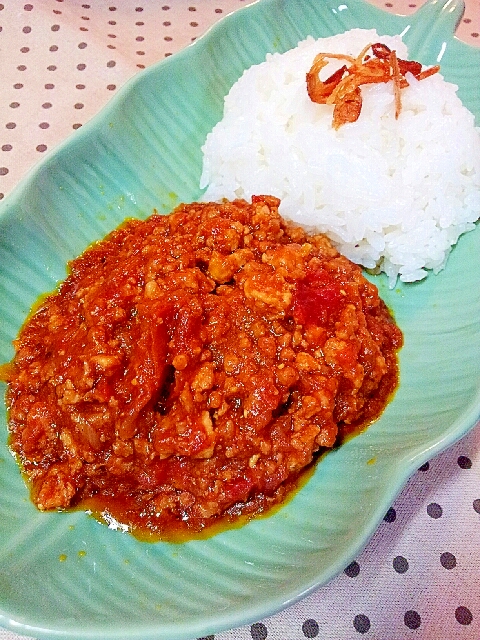 ✿フライドオニオンでトマト缶のドライカレー❤