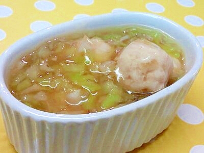 【離乳食】鶏団子&キャベツの中華風煮