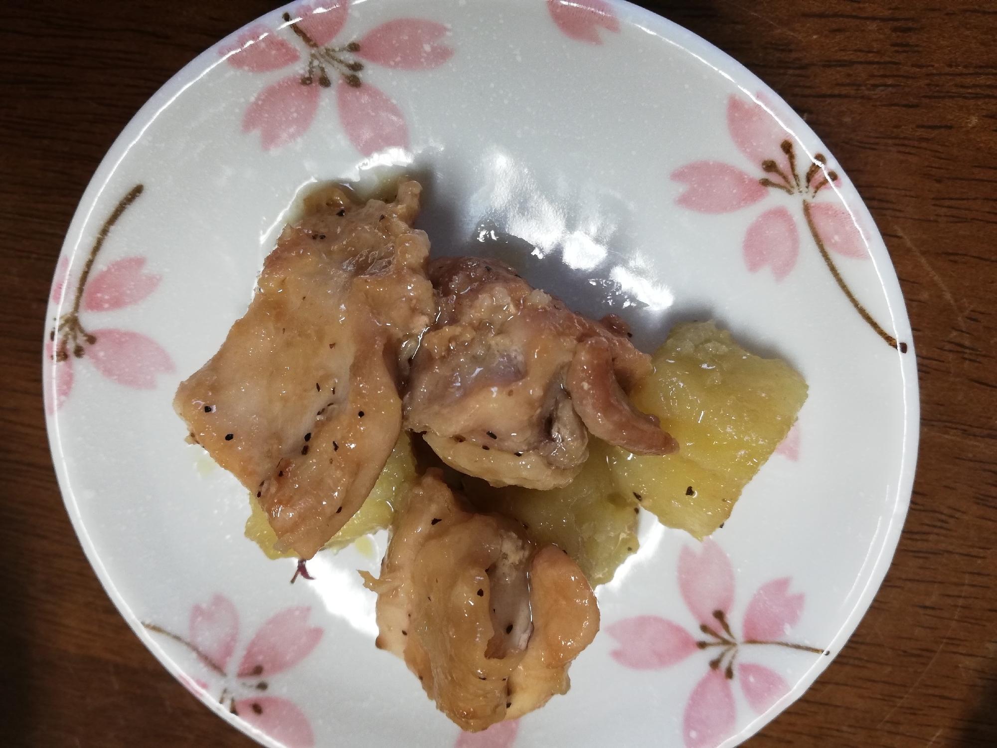 鶏肉とさつまいものポン酢炒め