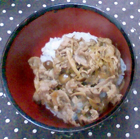 もやし入り牛丼