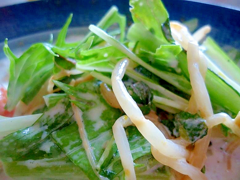 豆もやしと水菜の和えもの